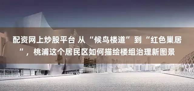 配资网上炒股平台 从 “候鸟楼道” 到 “红色巢居”，桃浦这个居民区如何描绘楼组治理新图景